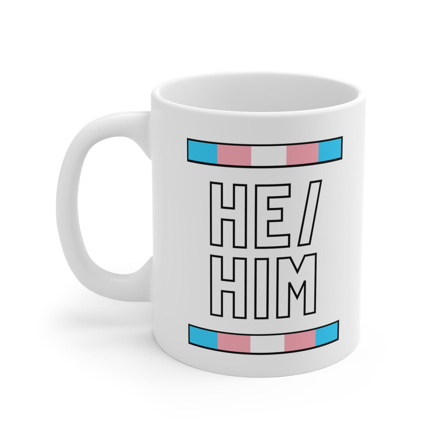 He/Him Transgender Flag Pronoun Mug