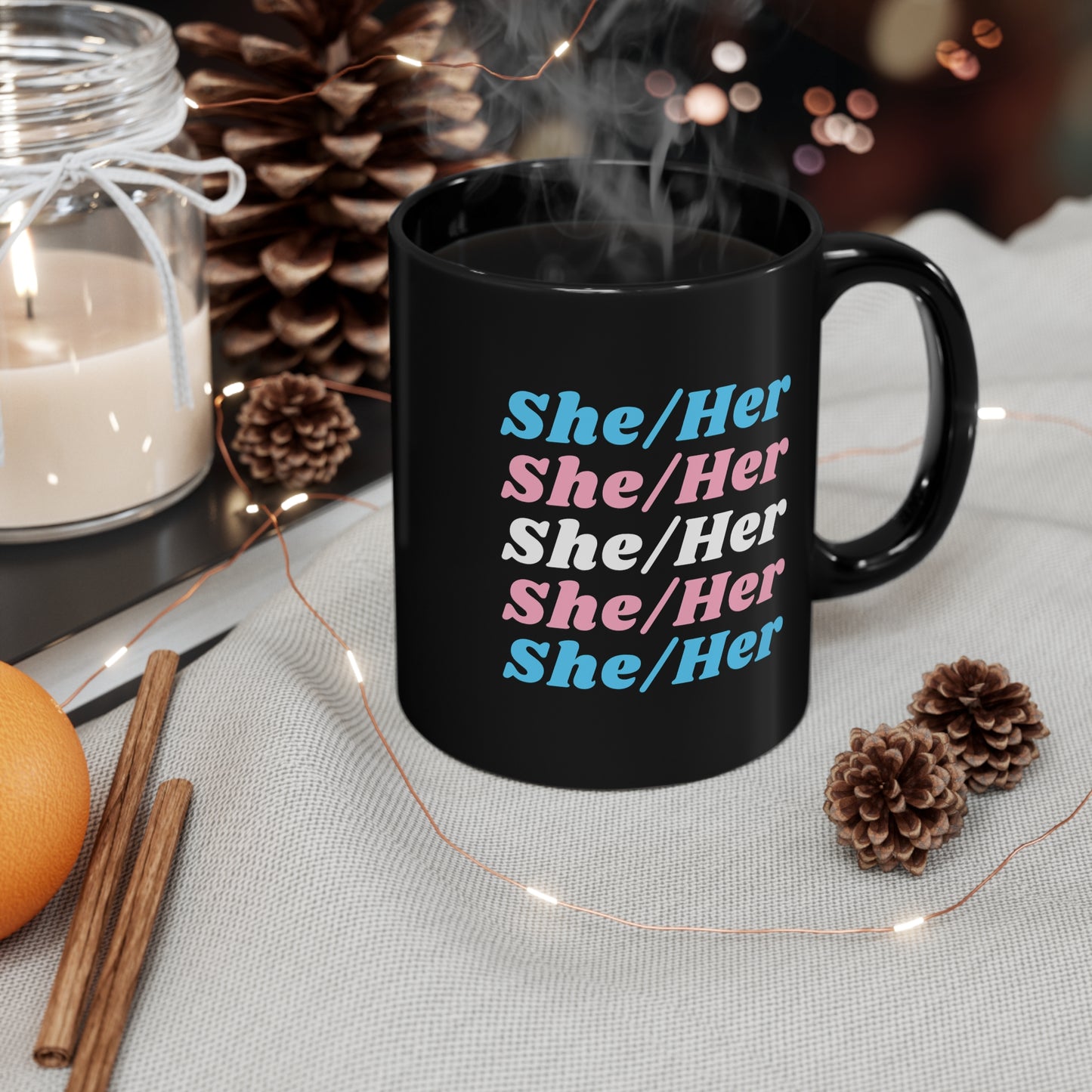 She/Her Transgender Flag Pronoun Mug