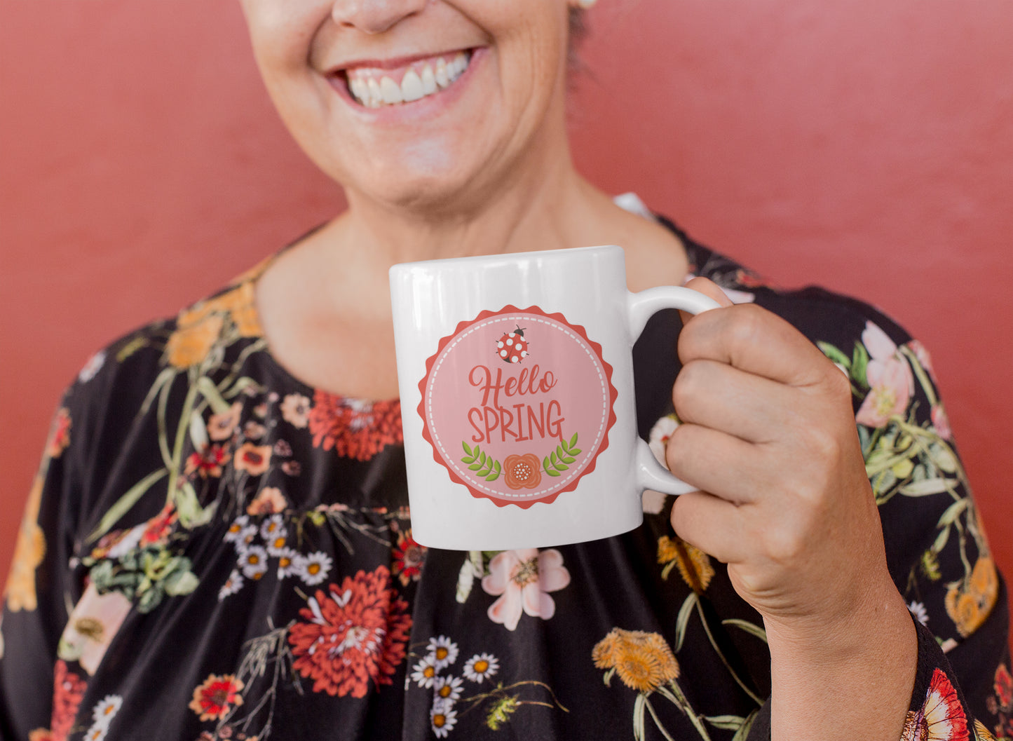 Hello Spring Ladybug Mug