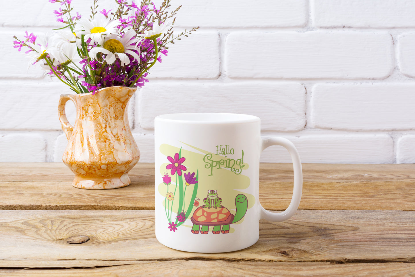 Hello Spring! Cute Turtle Mug