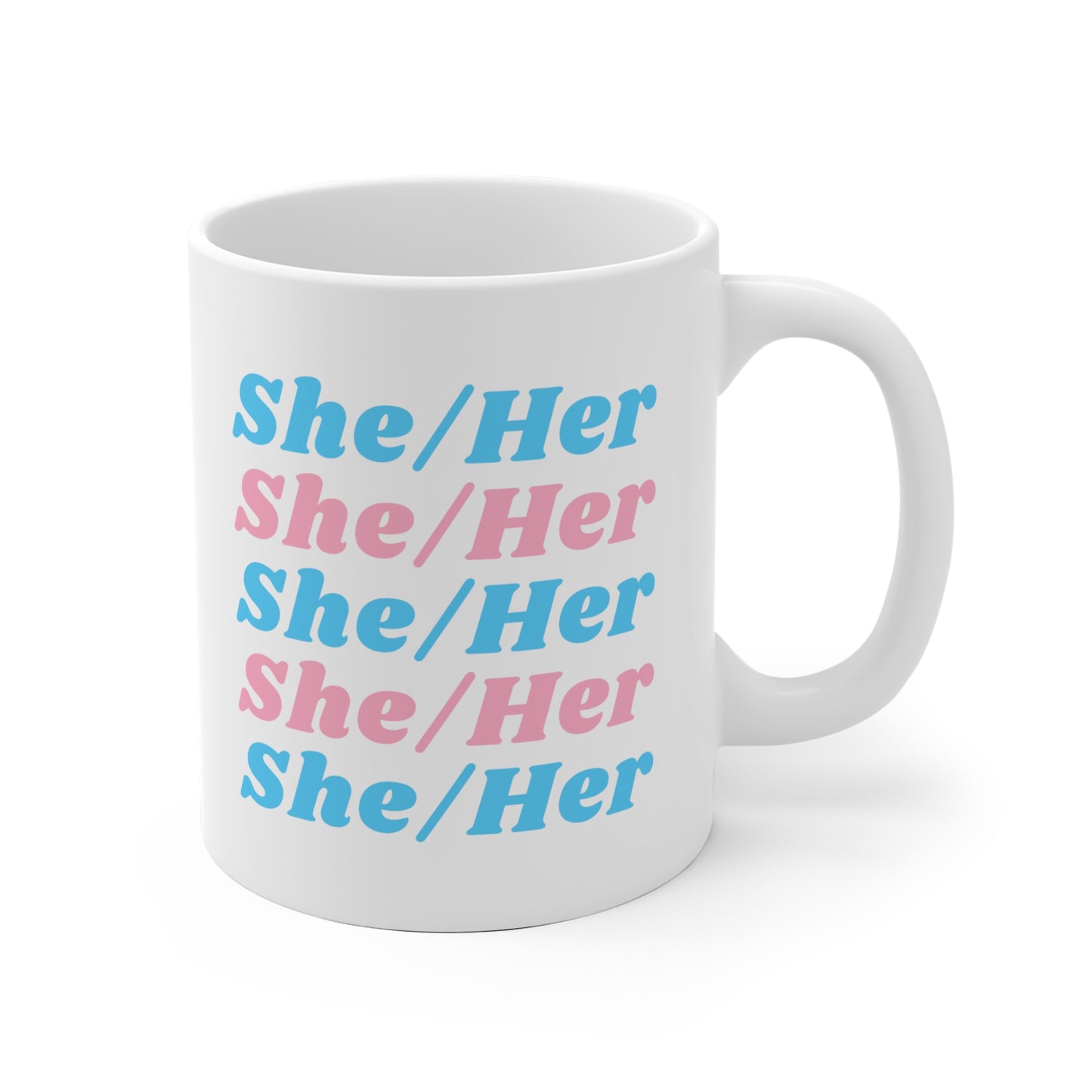 She/Her Transgender Flag Pronoun Mug