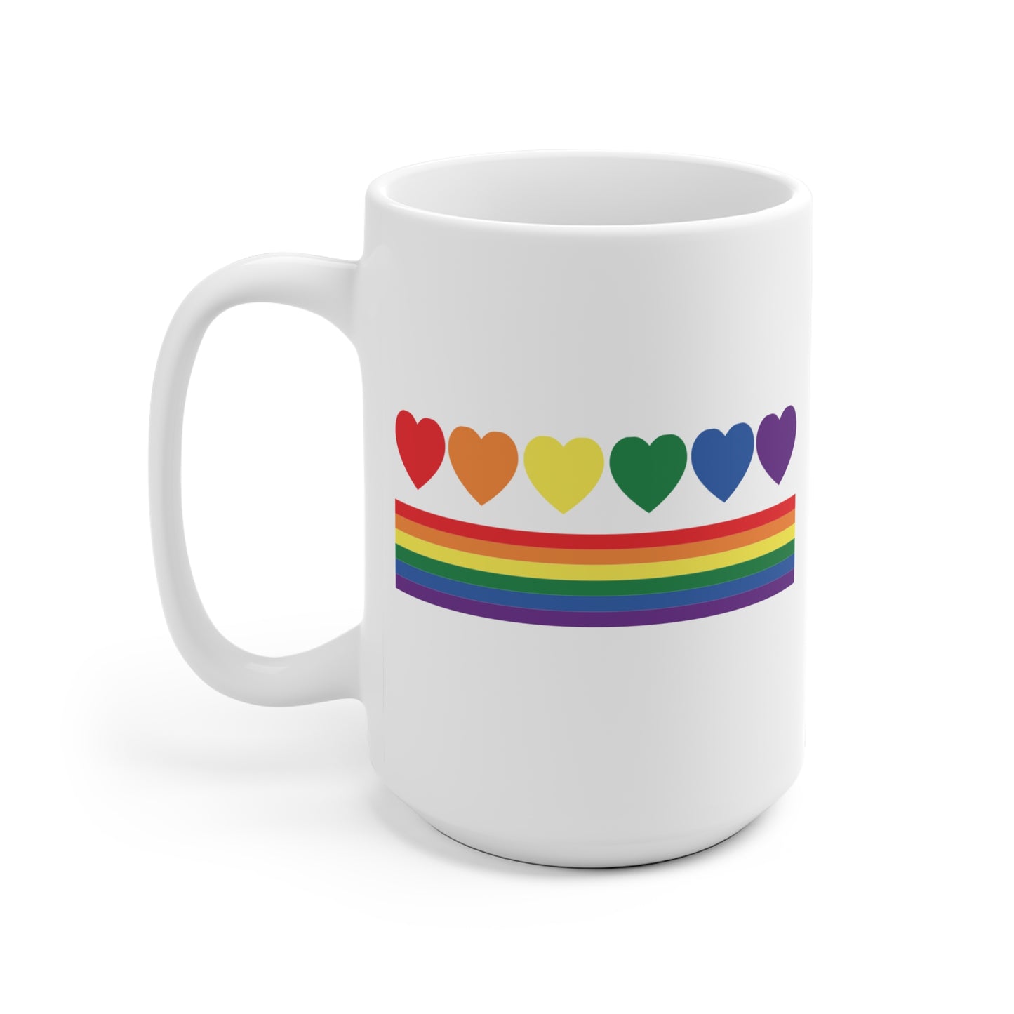 Rainbow Hearts Pride Flag Mug