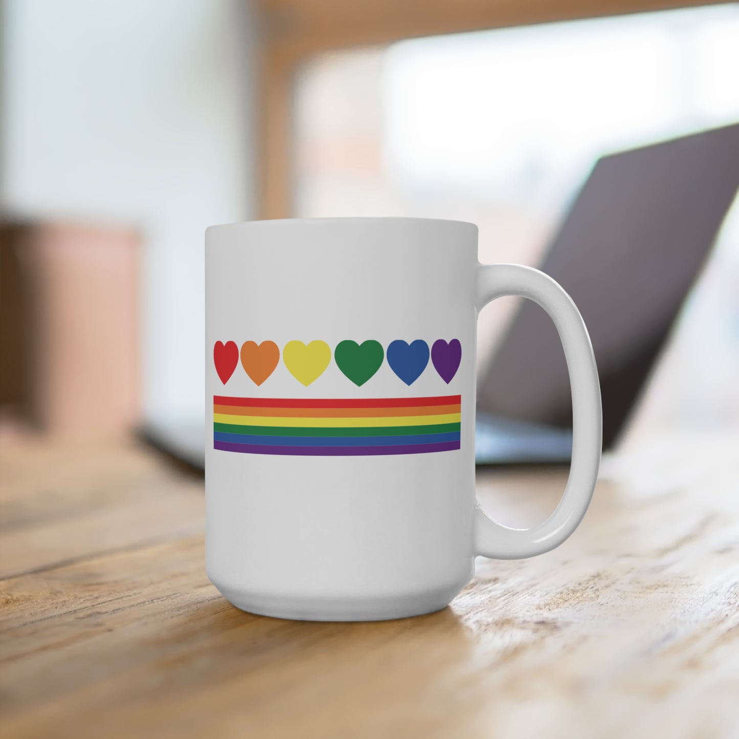 Rainbow Hearts Pride Flag Mug