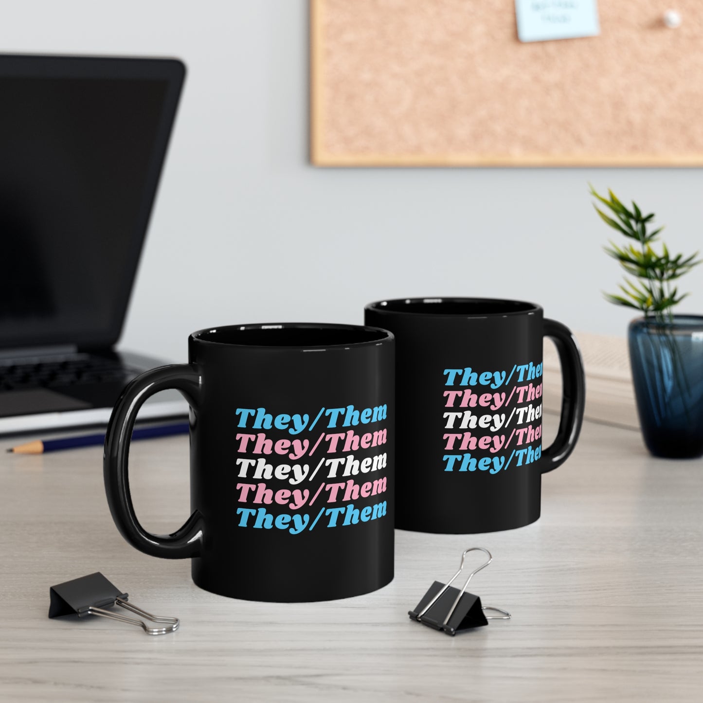 They/Them Transgender Flag Pronoun Mug