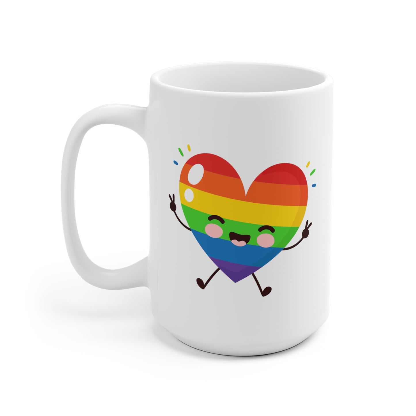 Cartoon Rainbow Heart Mug
