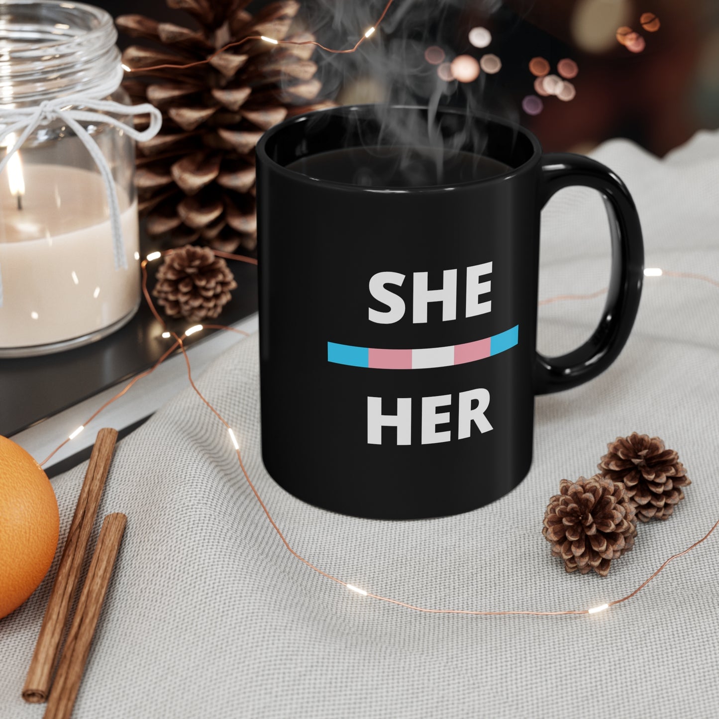 She/Her Transgender Flag Pronoun Mug
