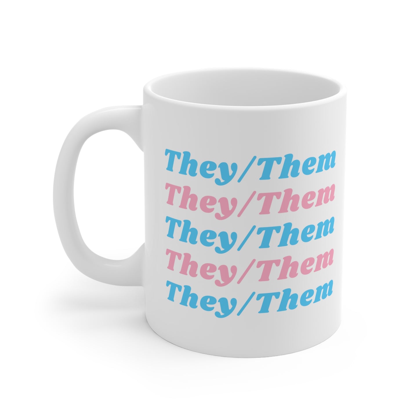 They/Them Transgender Flag Pronoun Mug