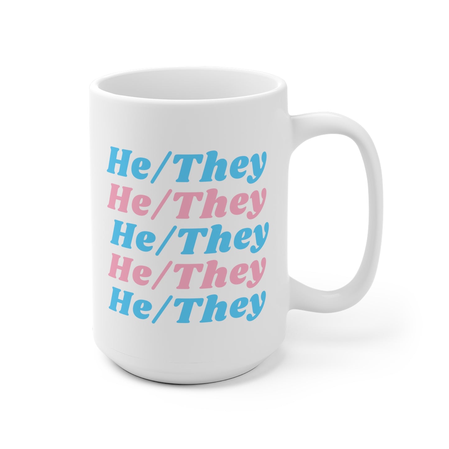 He/They Transgender Flag Pronoun Mug