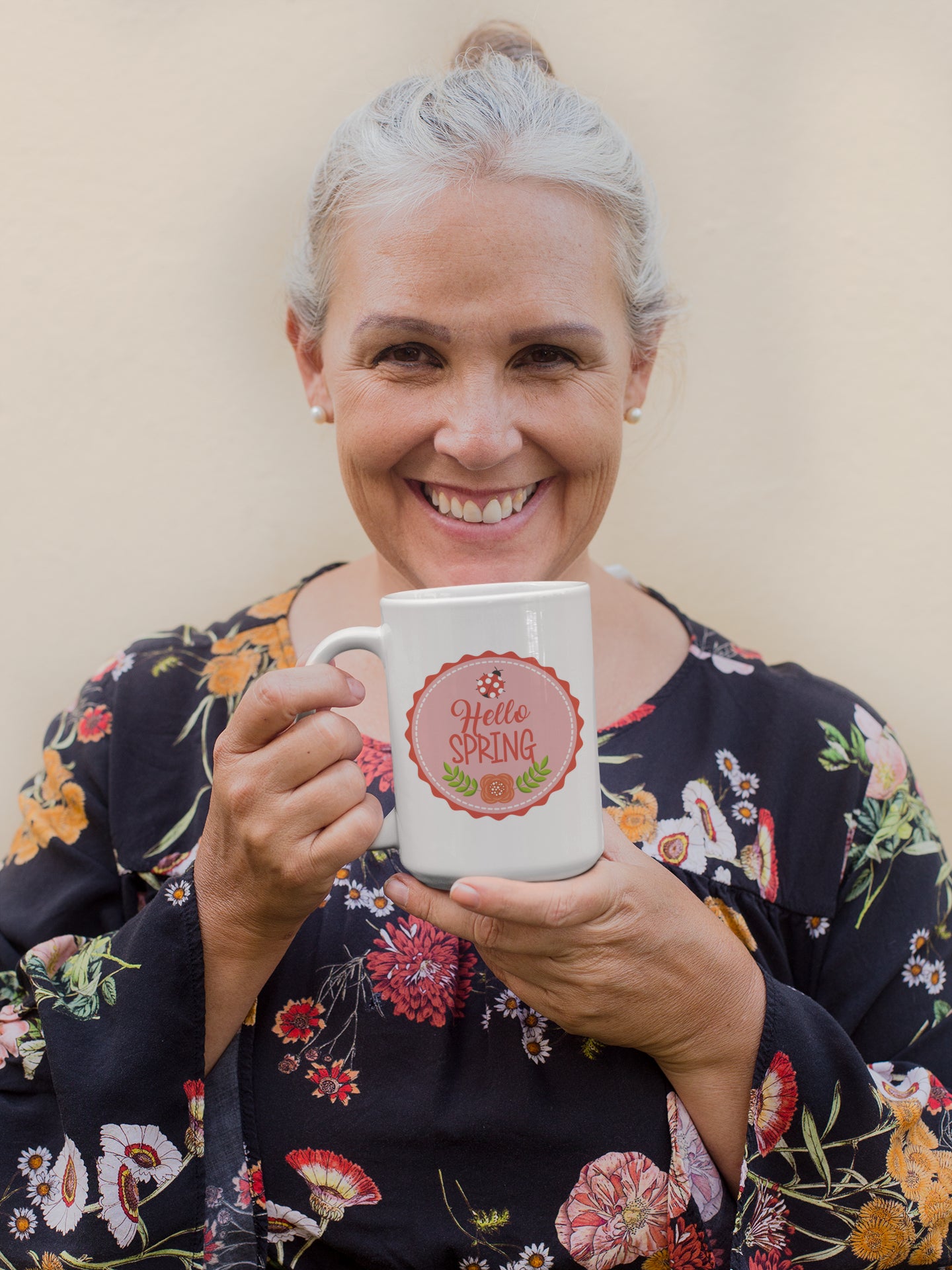 Hello Spring Ladybug Mug