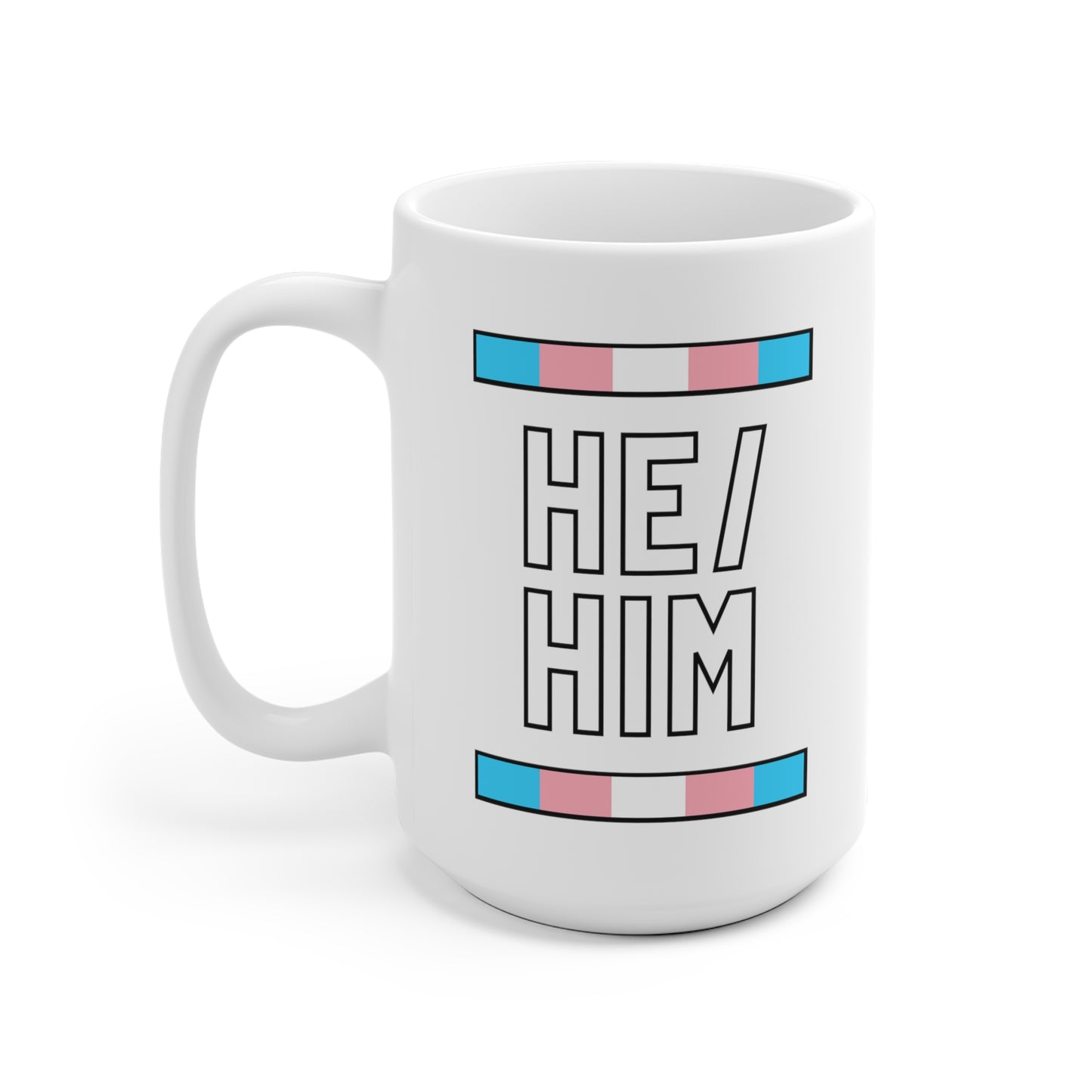 He/Him Transgender Flag Pronoun Mug