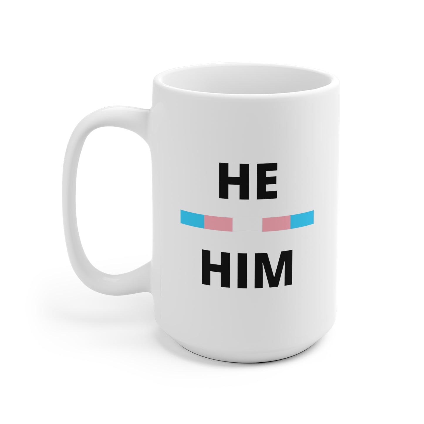 He/Him Transgender Flag Pronoun Mug