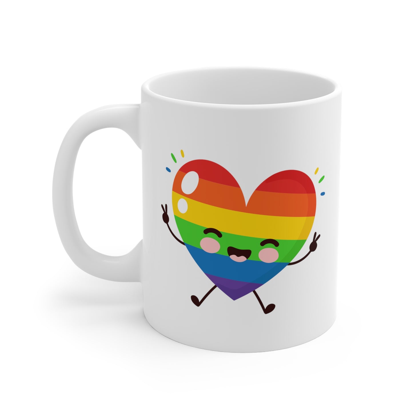 Cartoon Rainbow Heart Mug