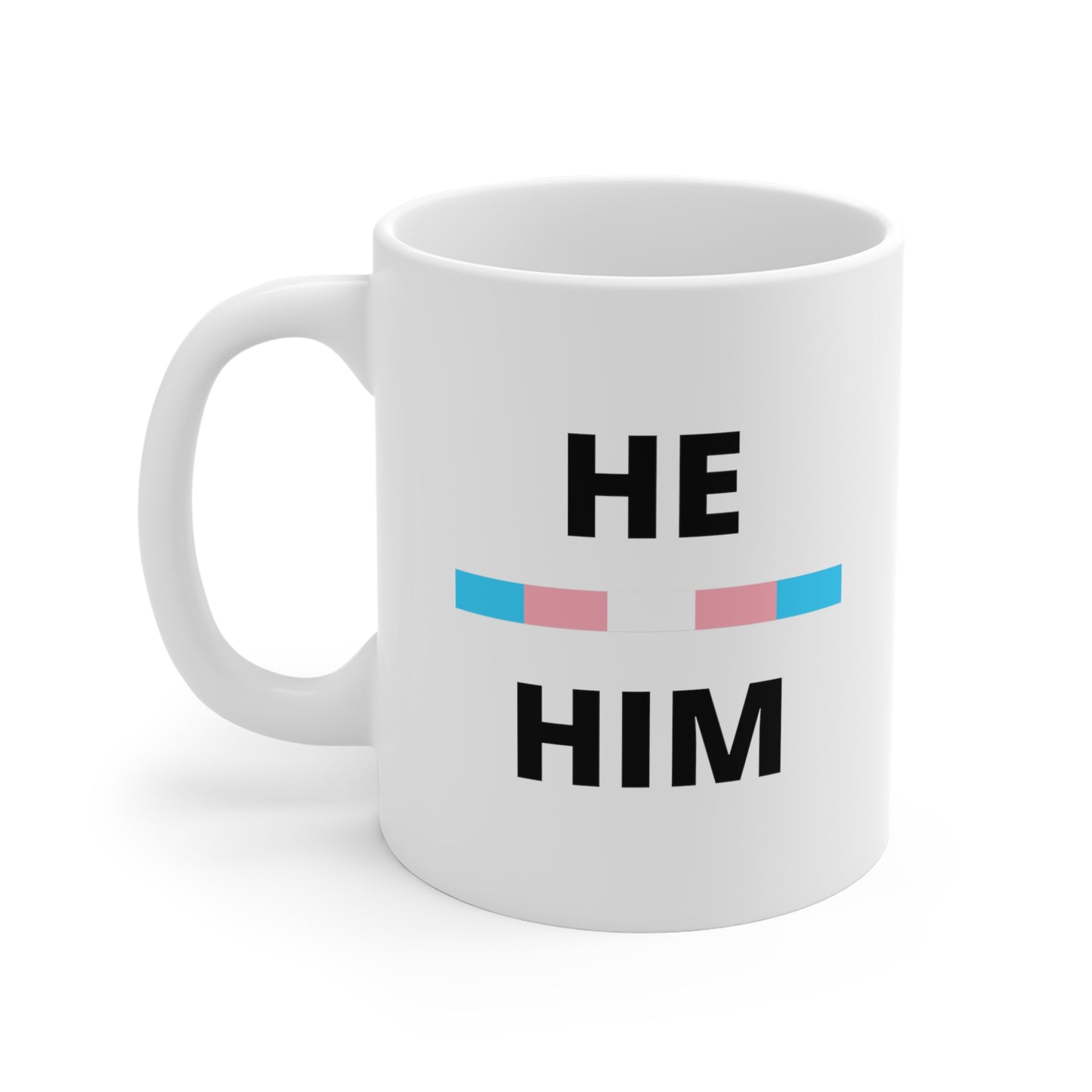 He/Him Transgender Flag Pronoun Mug