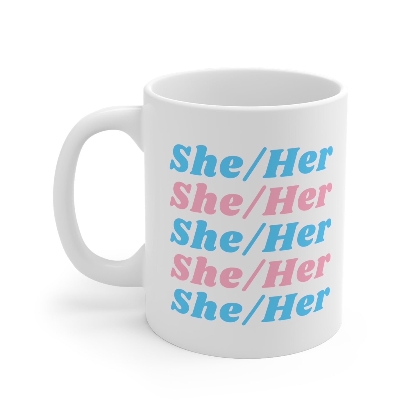 She/Her Transgender Flag Pronoun Mug