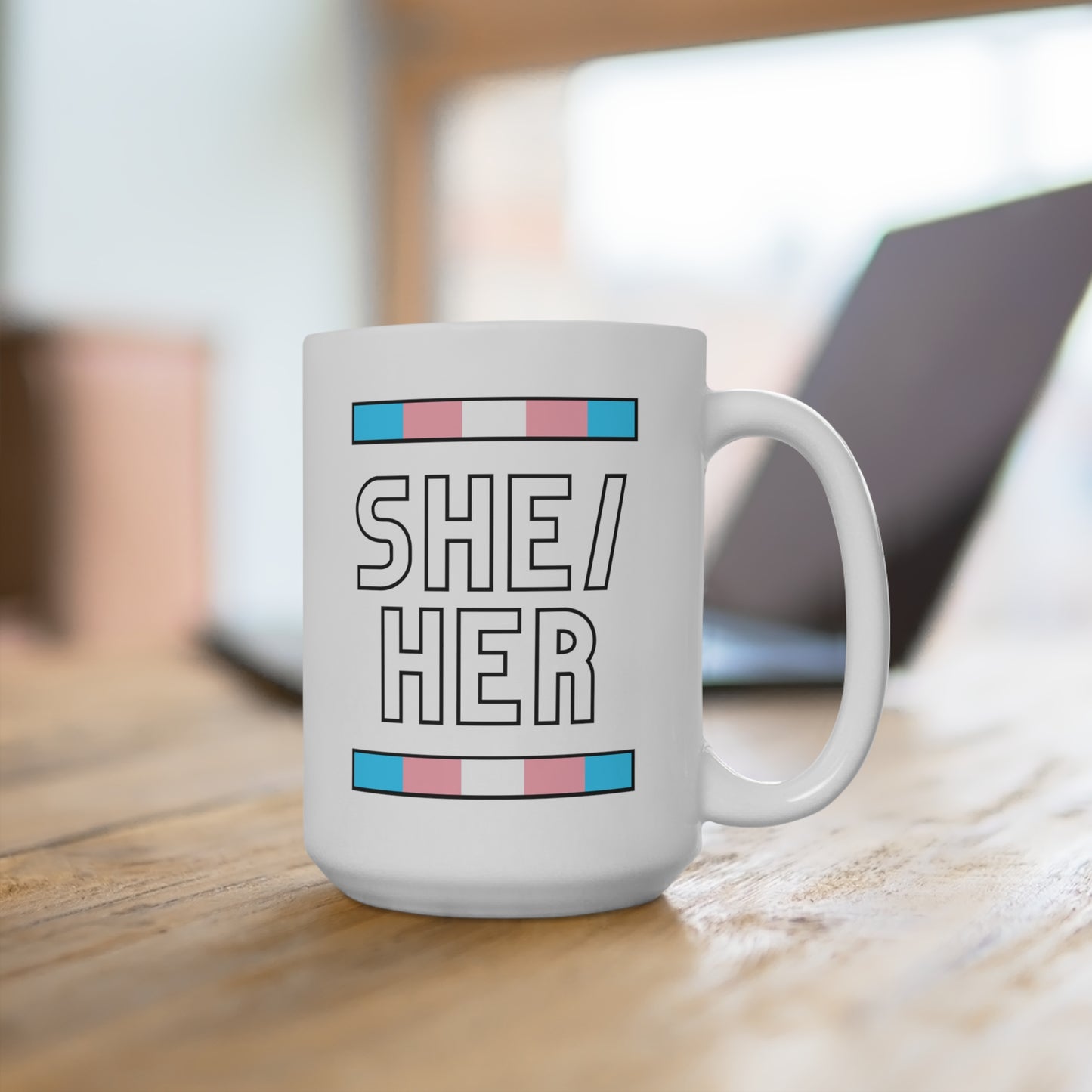 She/Her Transgender Flag Pronoun Mug