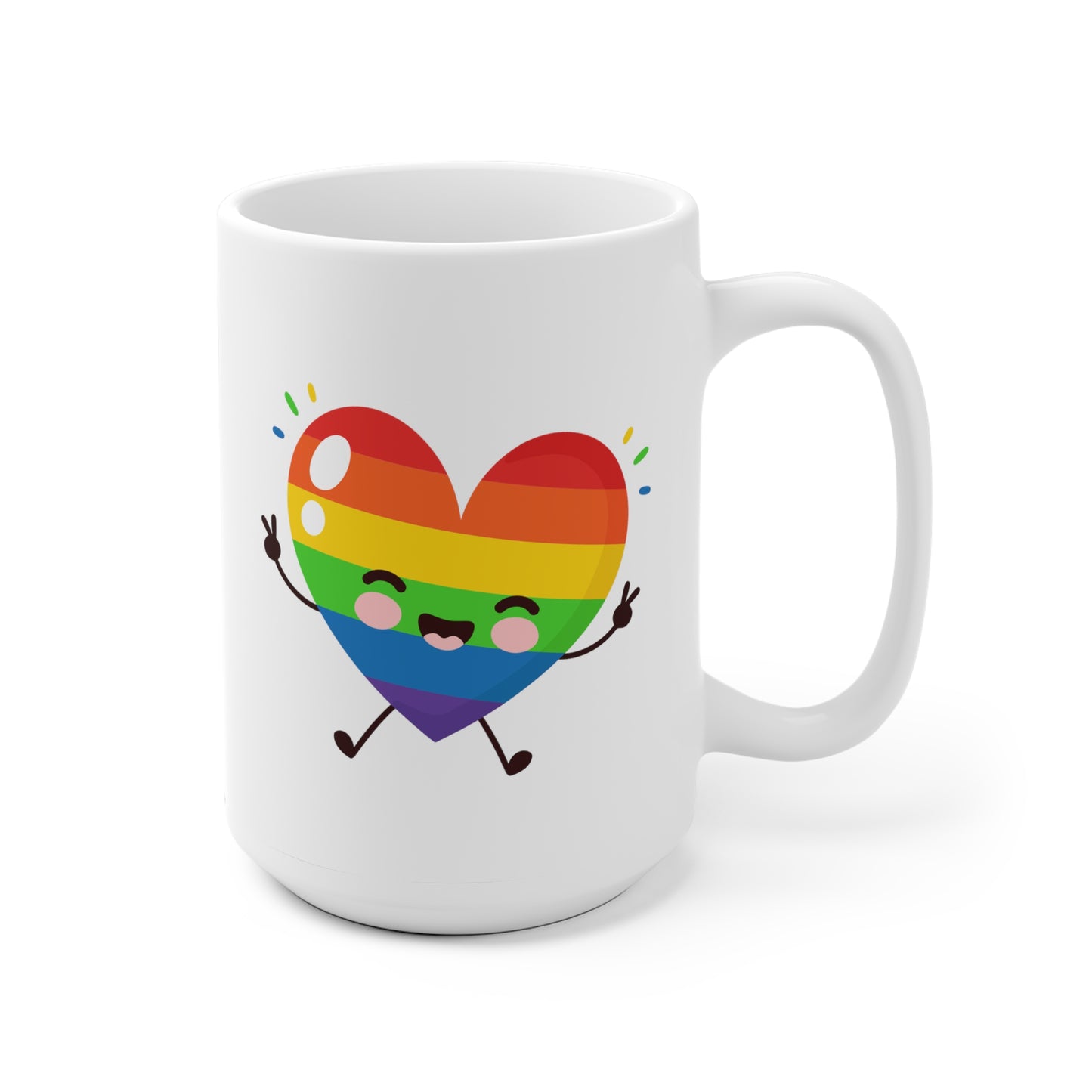 Cartoon Rainbow Heart Mug