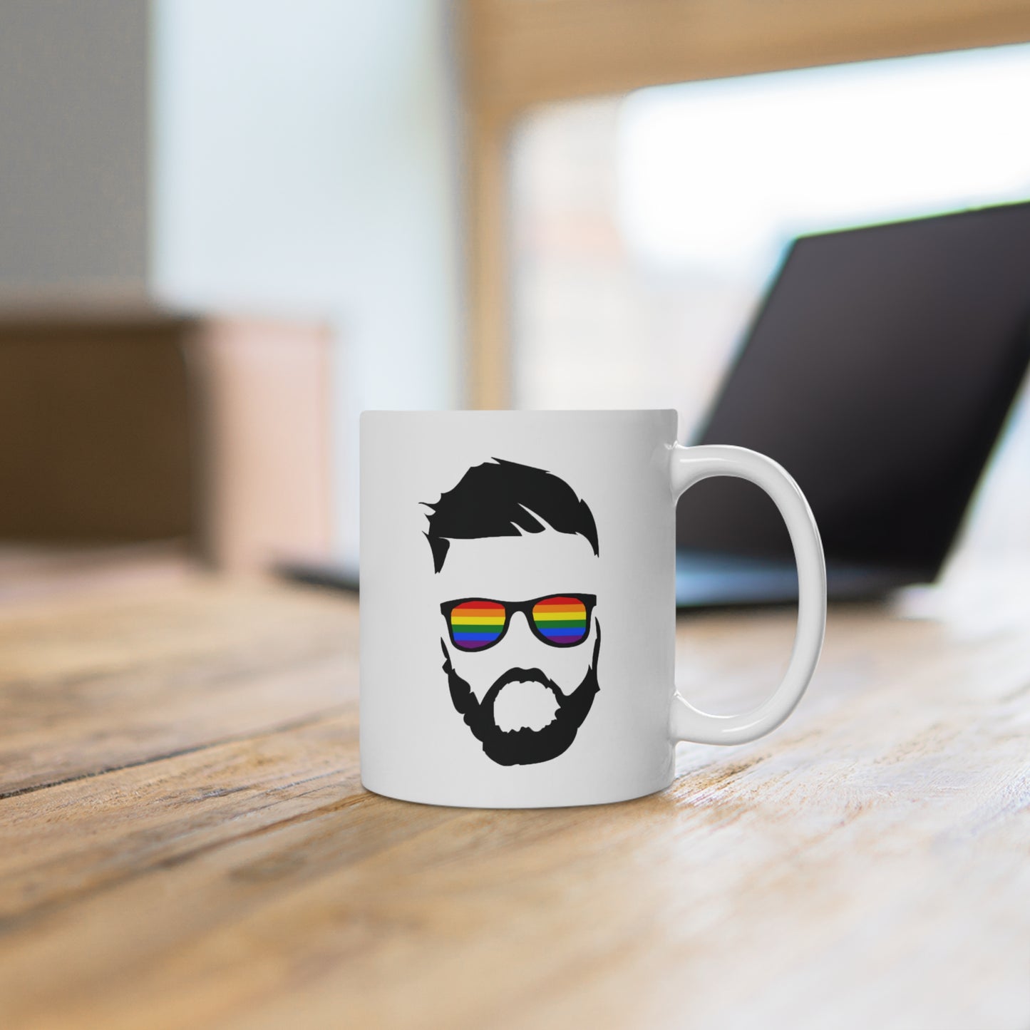 Gay Man Rainbow Sunglasses Mug