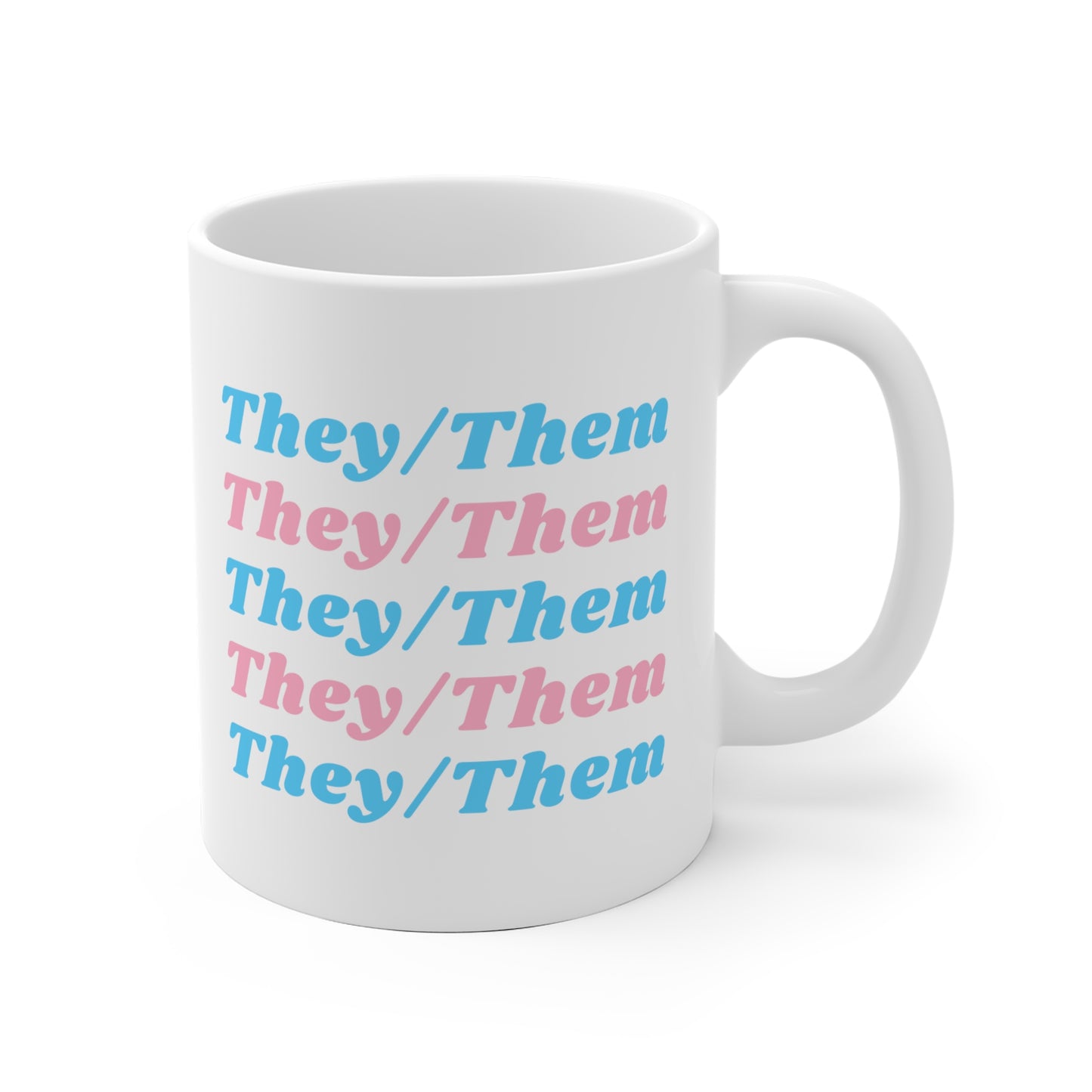 They/Them Transgender Flag Pronoun Mug