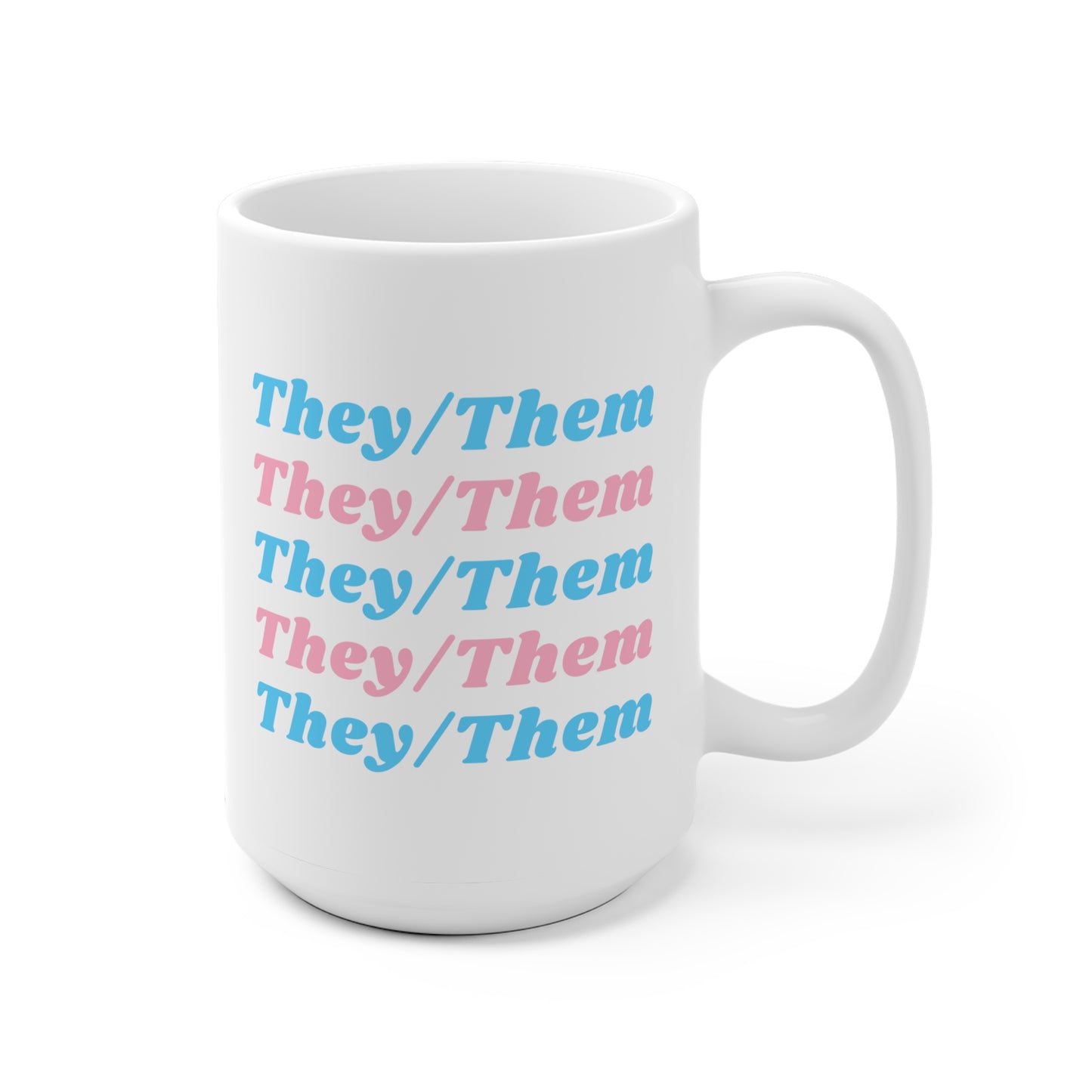 They/Them Transgender Flag Pronoun Mug