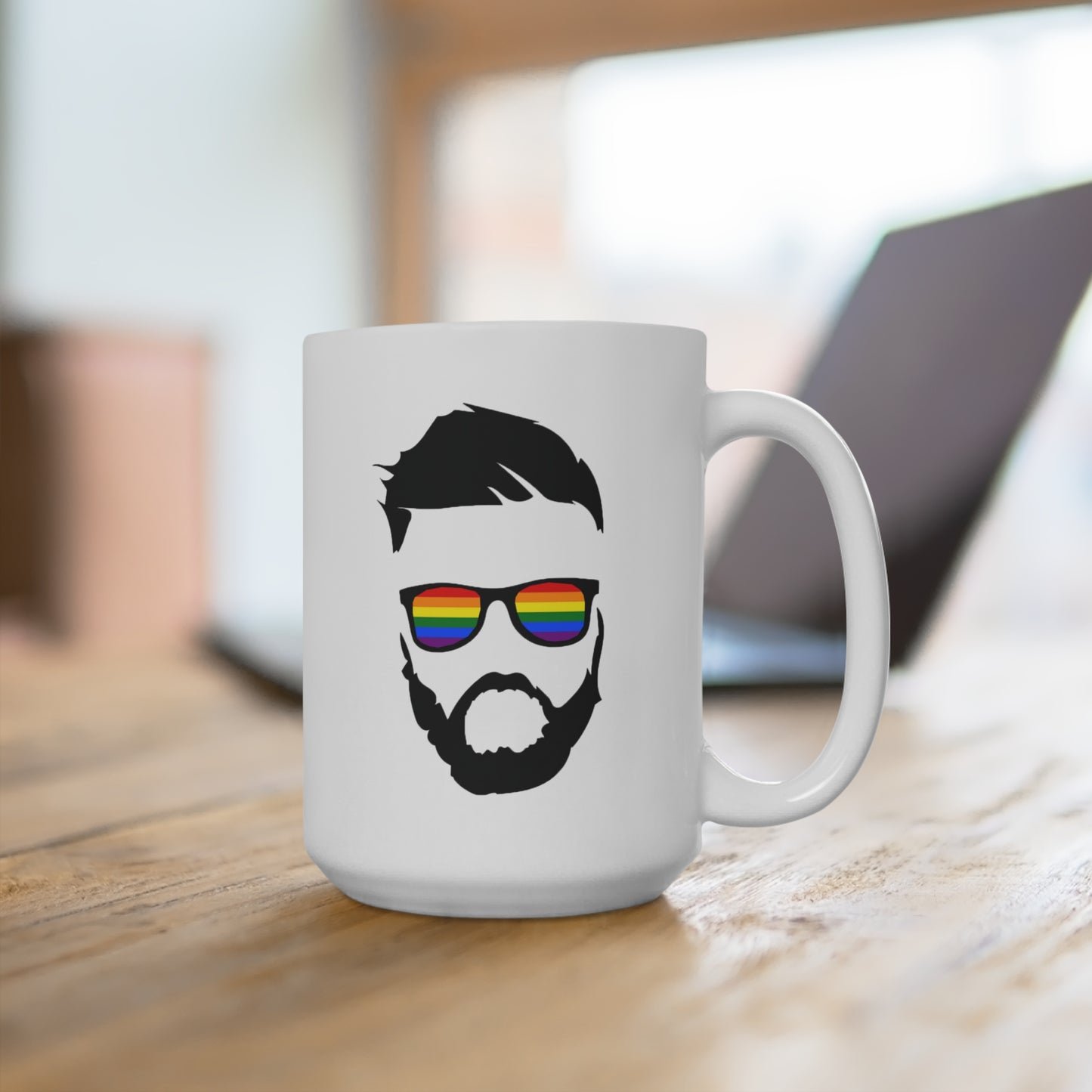 Gay Man Rainbow Sunglasses Mug