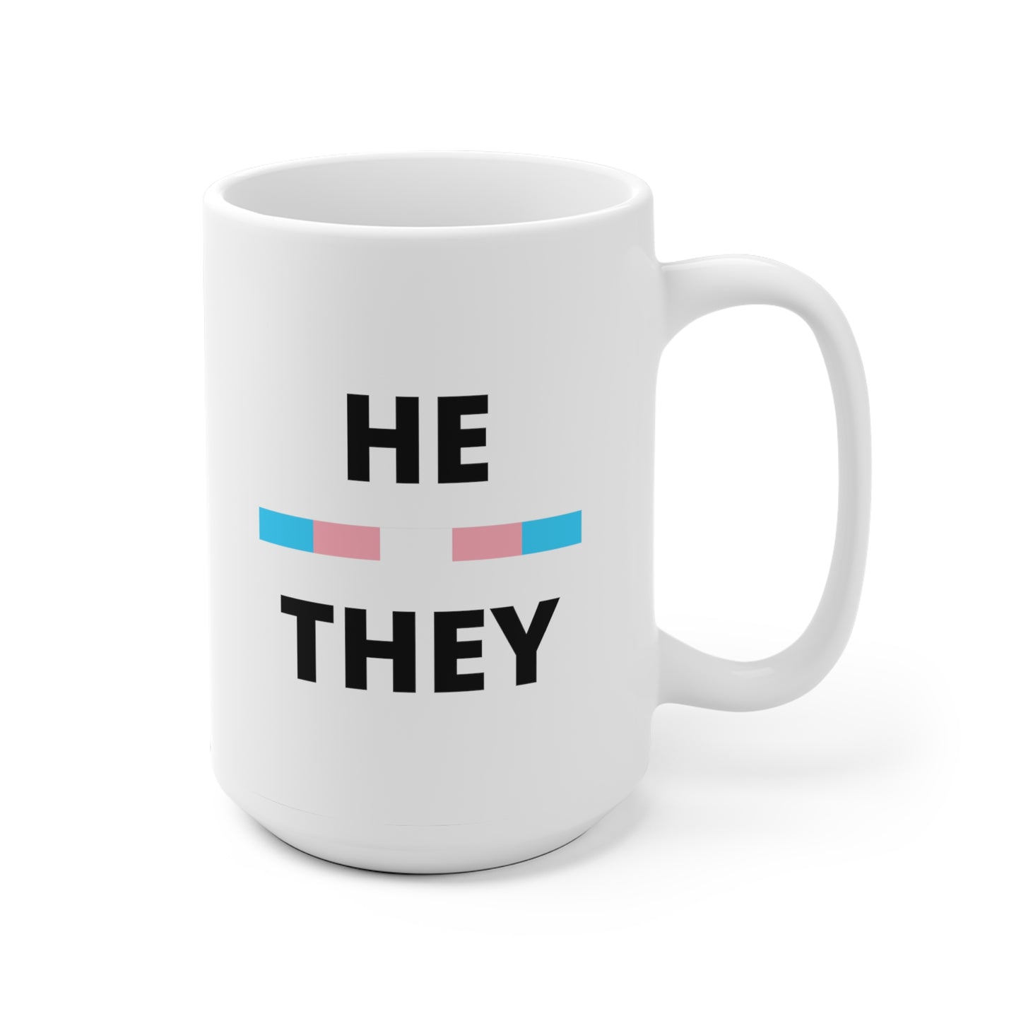 He/They Transgender Flag Pronoun Mug