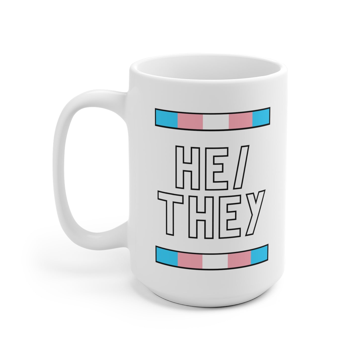 He/They Transgender Flag Pronoun Mug