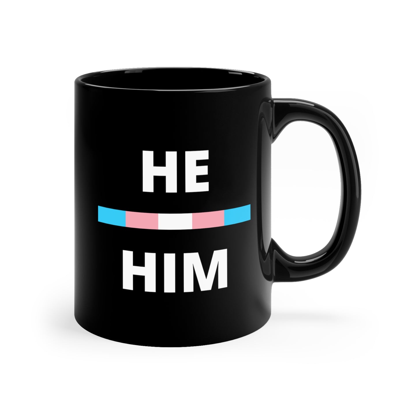 He/Him Transgender Flag Pronoun Mug