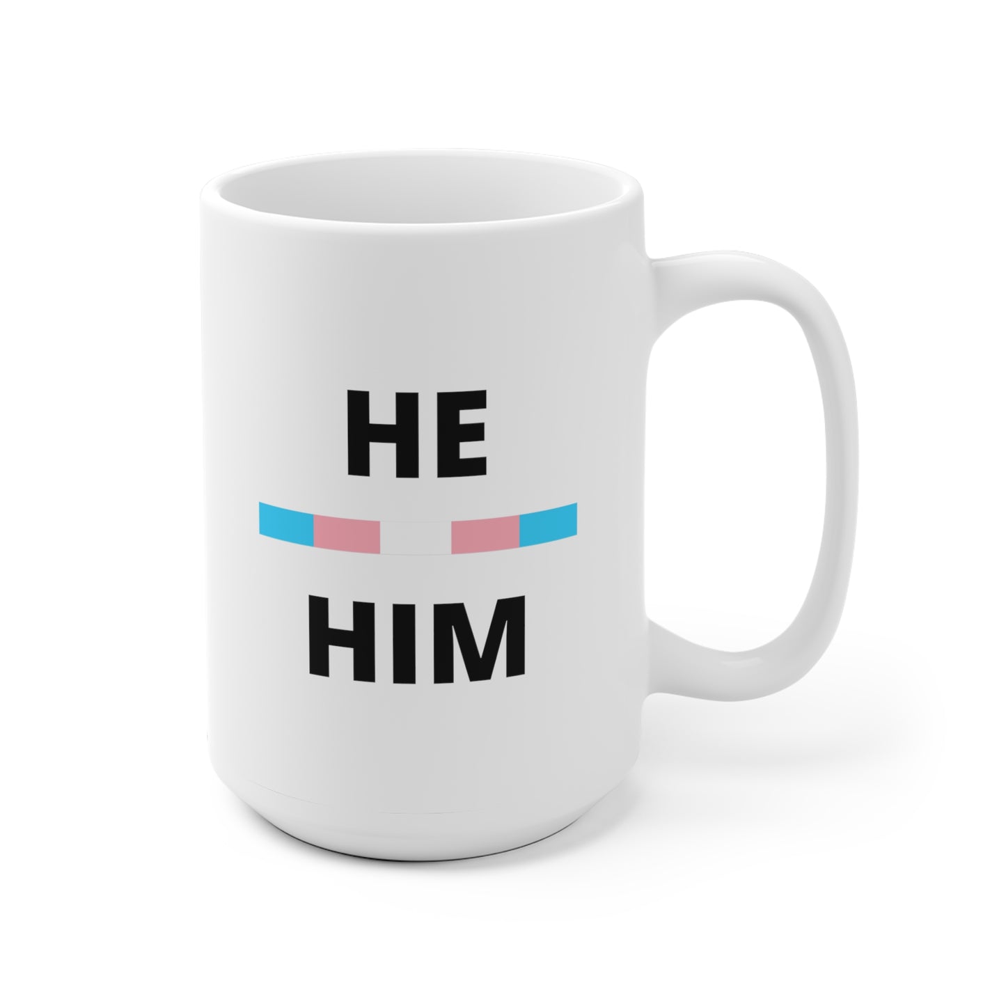He/Him Transgender Flag Pronoun Mug