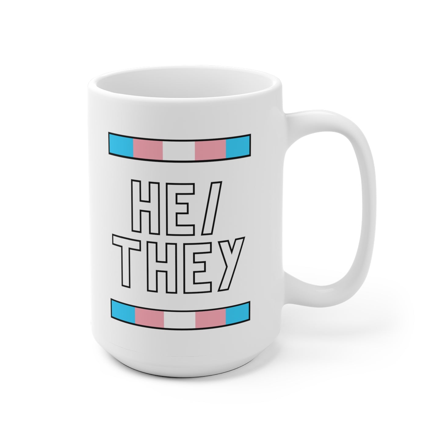 He/They Transgender Flag Pronoun Mug