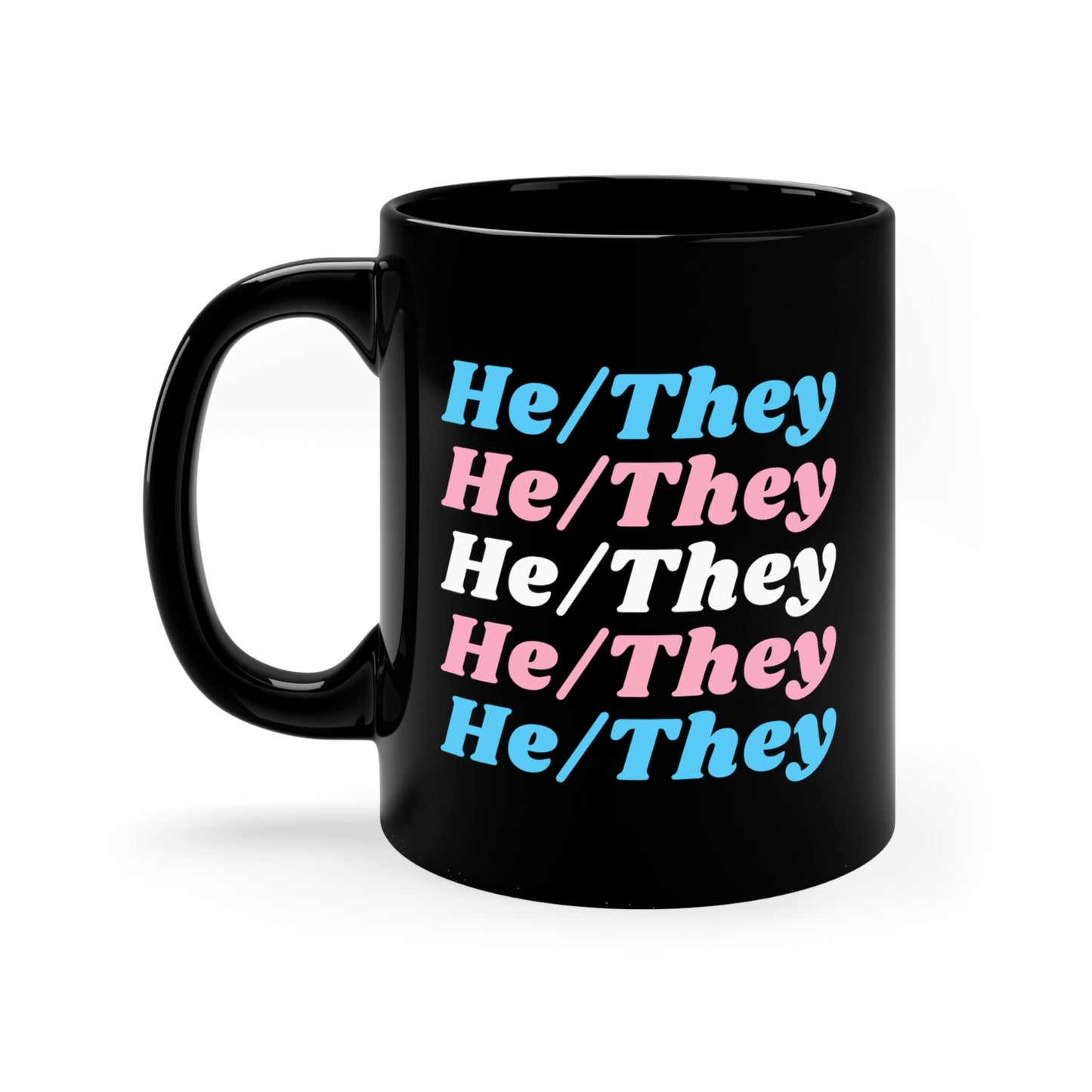 He/They Transgender Flag Pronoun Mug