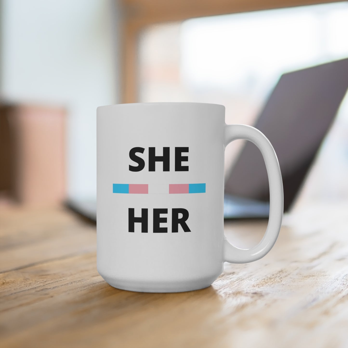 She/Her Transgender Flag Pronoun Mug