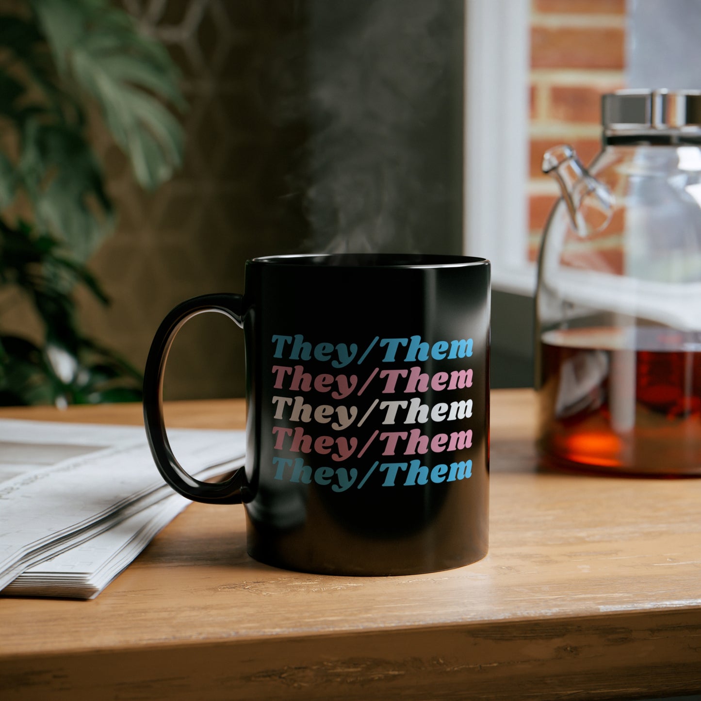They/Them Transgender Flag Pronoun Mug