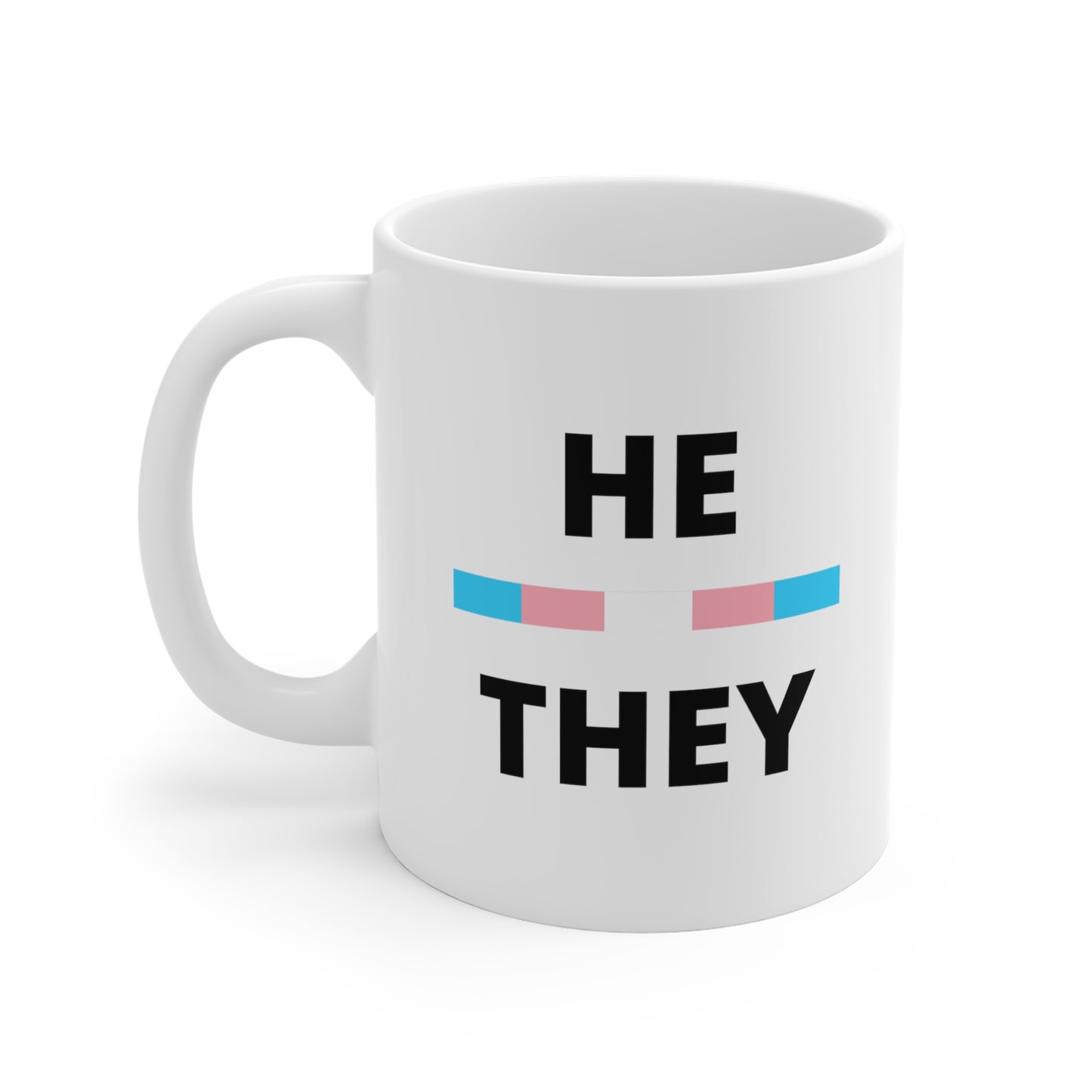 He/They Transgender Flag Pronoun Mug