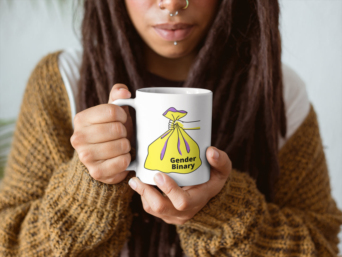 Gender Binary Trash Mug