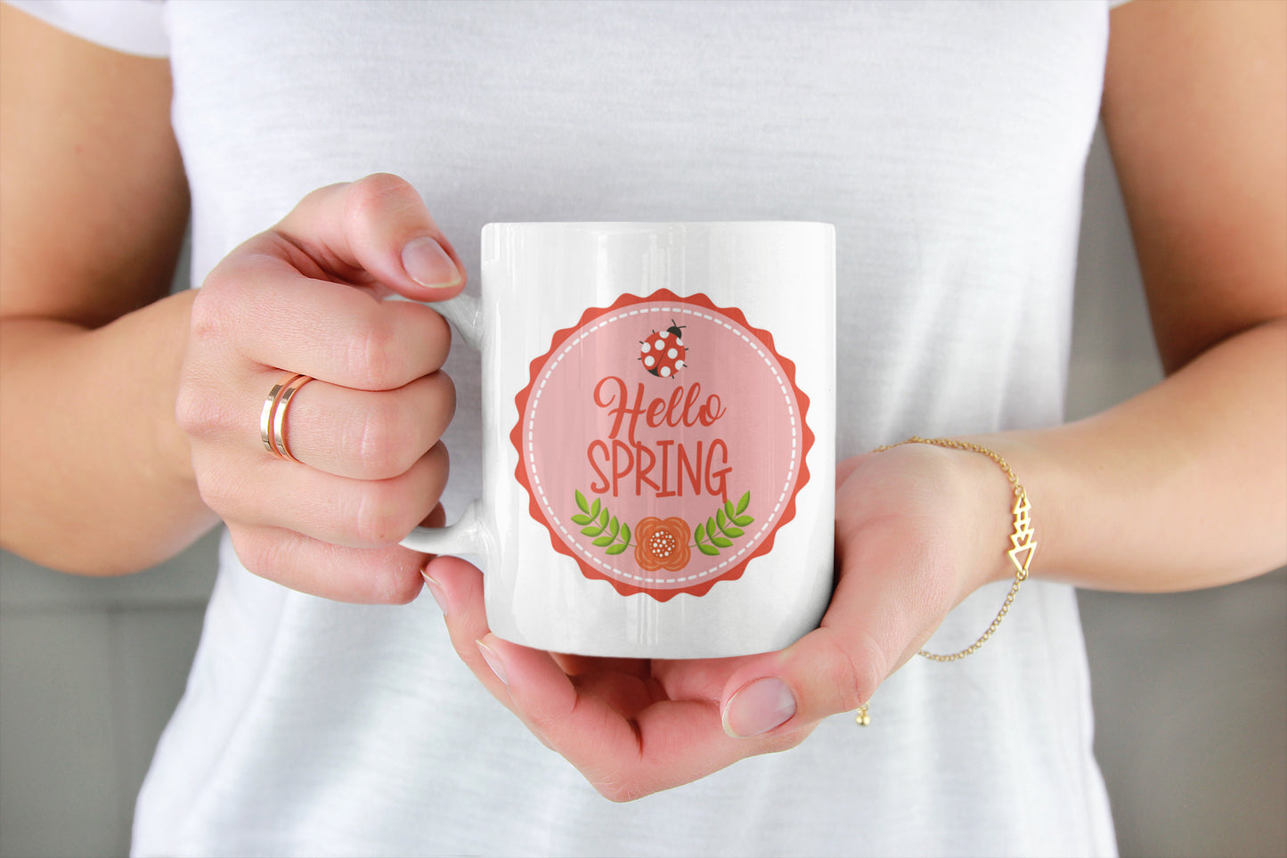 Hello Spring Ladybug Mug