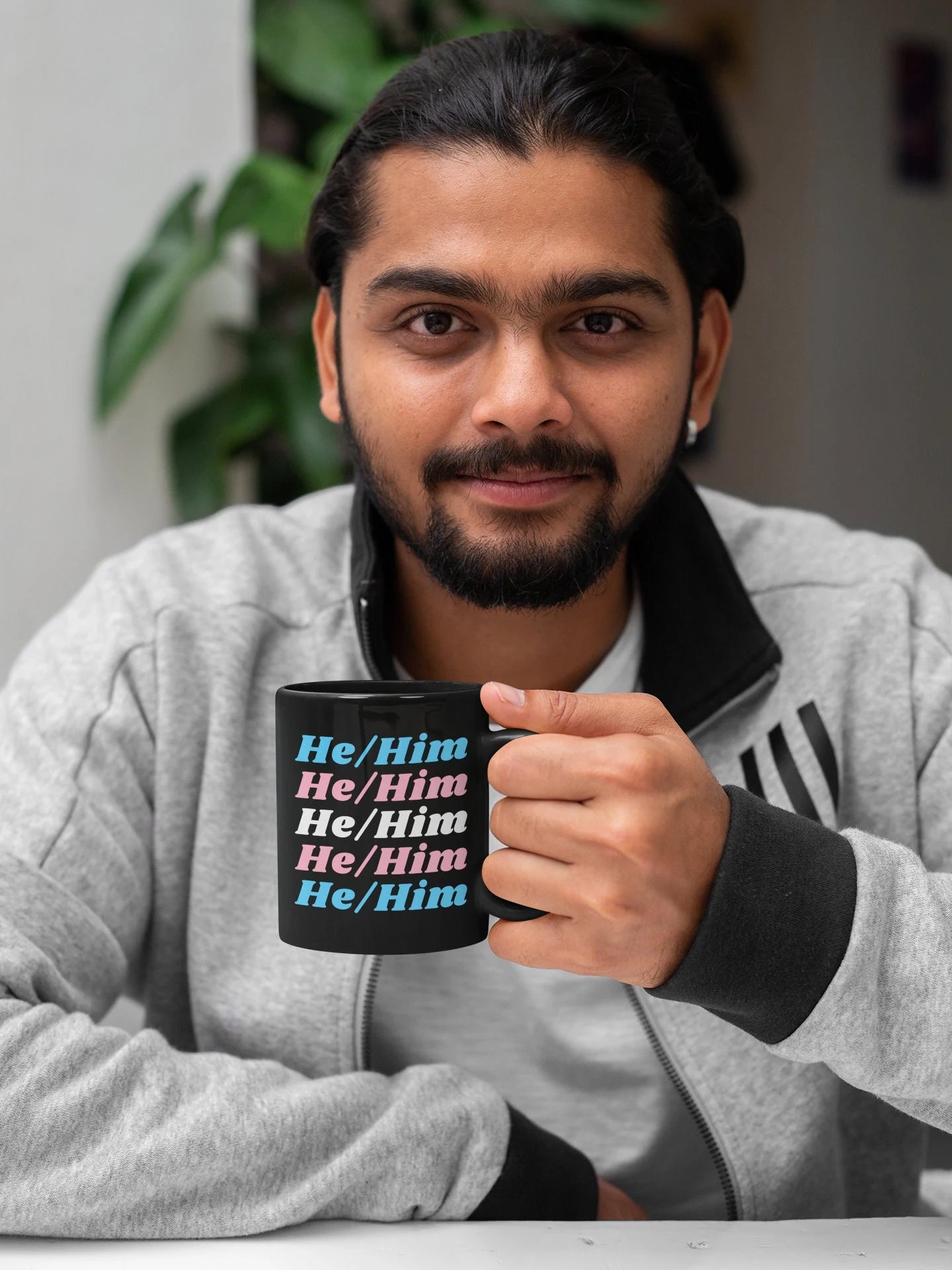 He/Him Transgender Flag Pronoun Mug