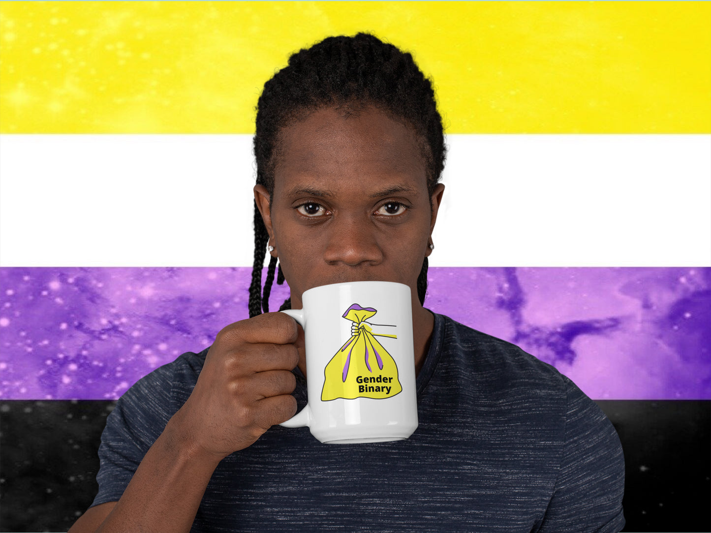 Gender Binary Trash Mug