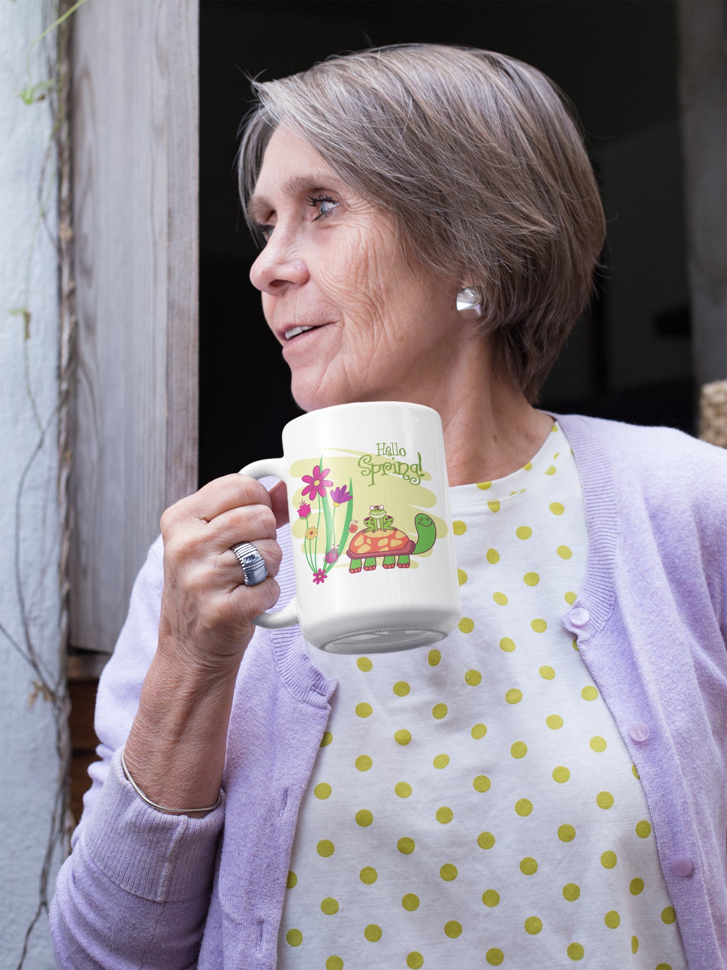 Hello Spring! Cute Turtle Mug