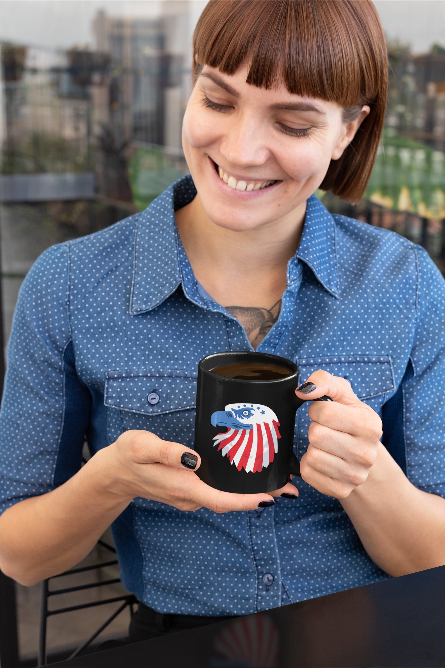 American Flag Bald Eagle Mug