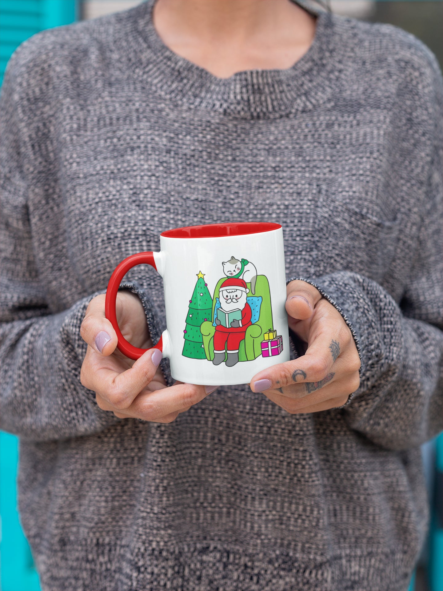 Santa Claus Cat Mug