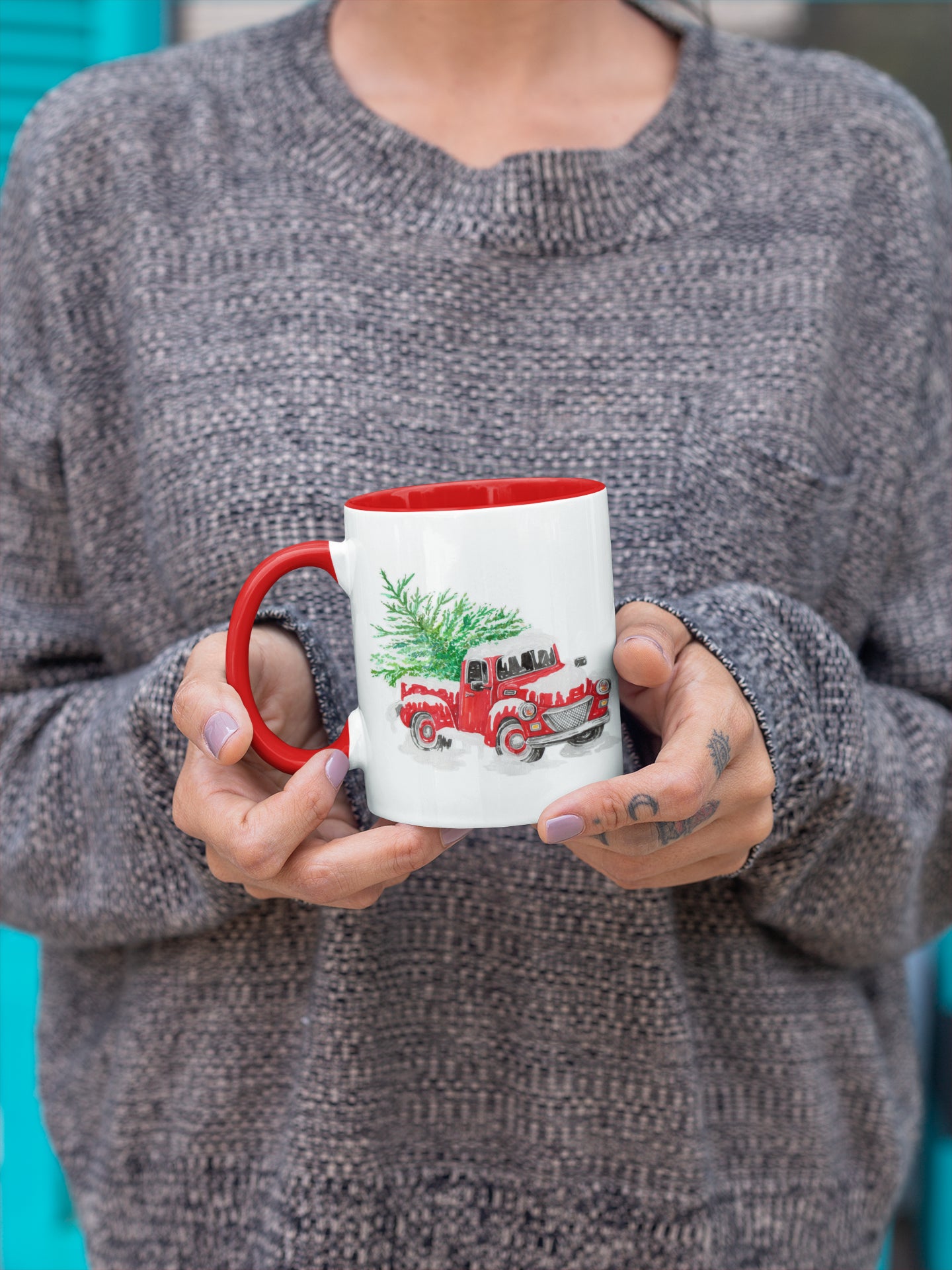 Christmas Tree Truck Mug