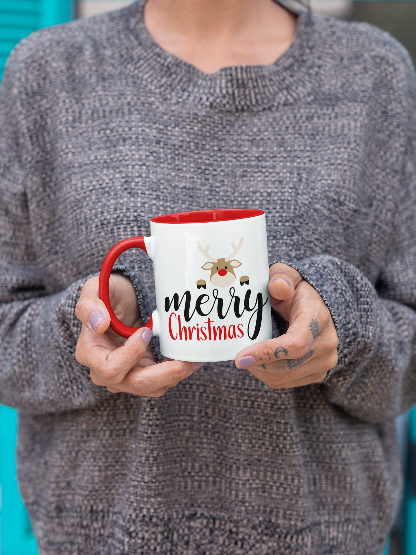 Merry Christmas Rudolph Mug