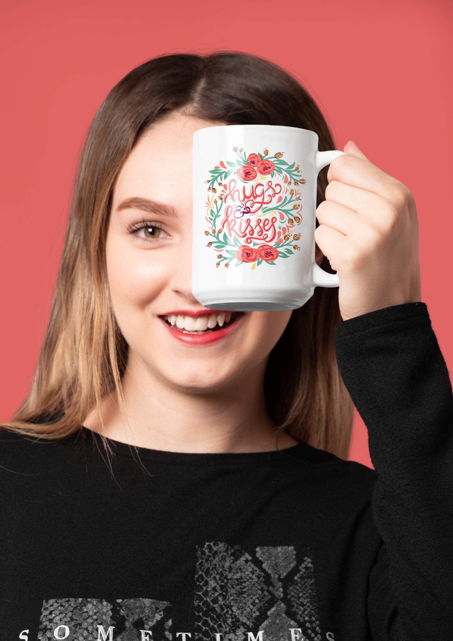 Hugs & Kisses Roses Mug