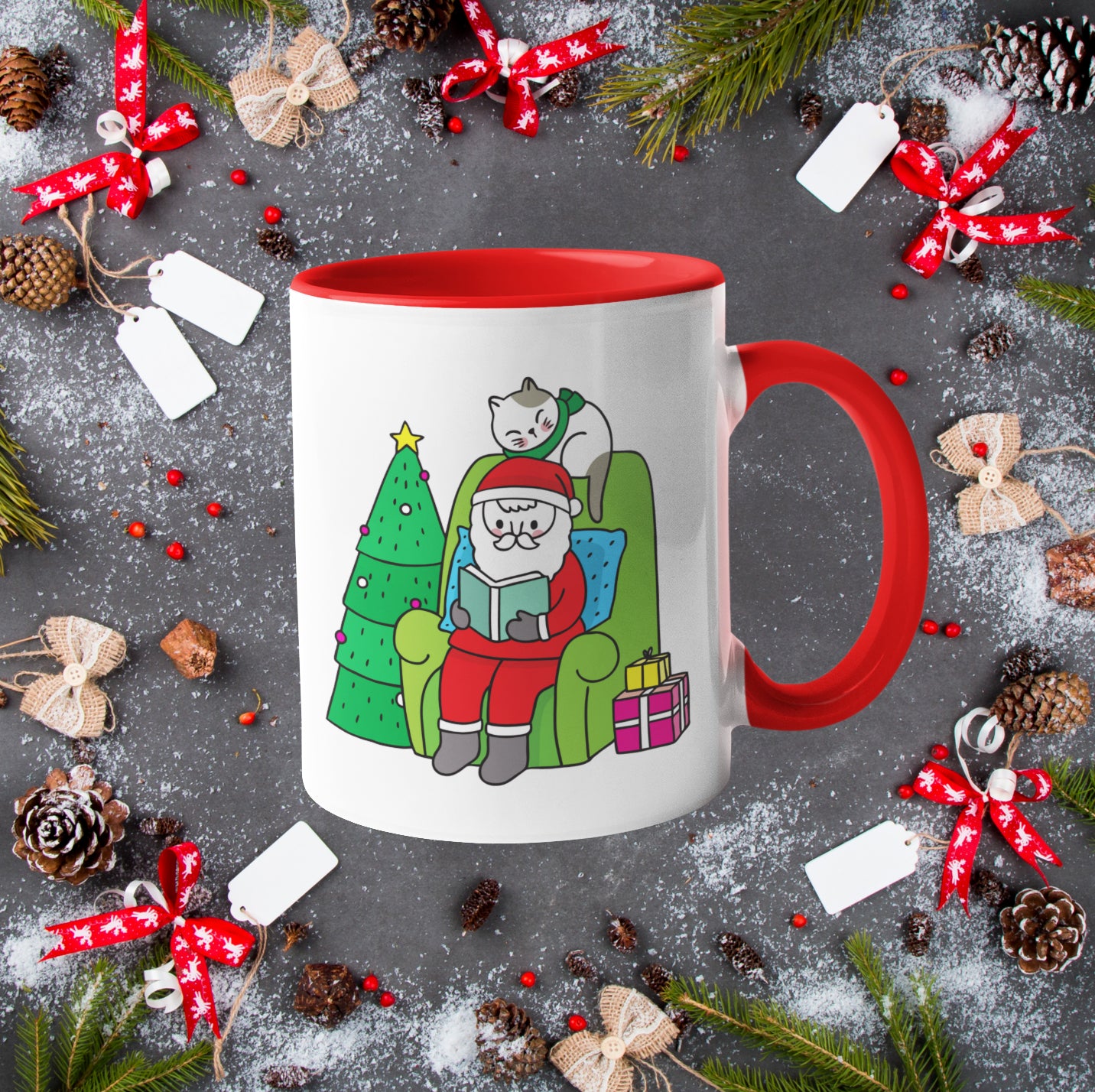 Santa Claus Cat Mug
