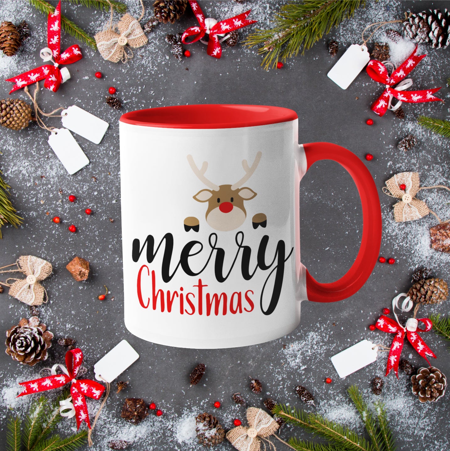 Merry Christmas Rudolph Mug