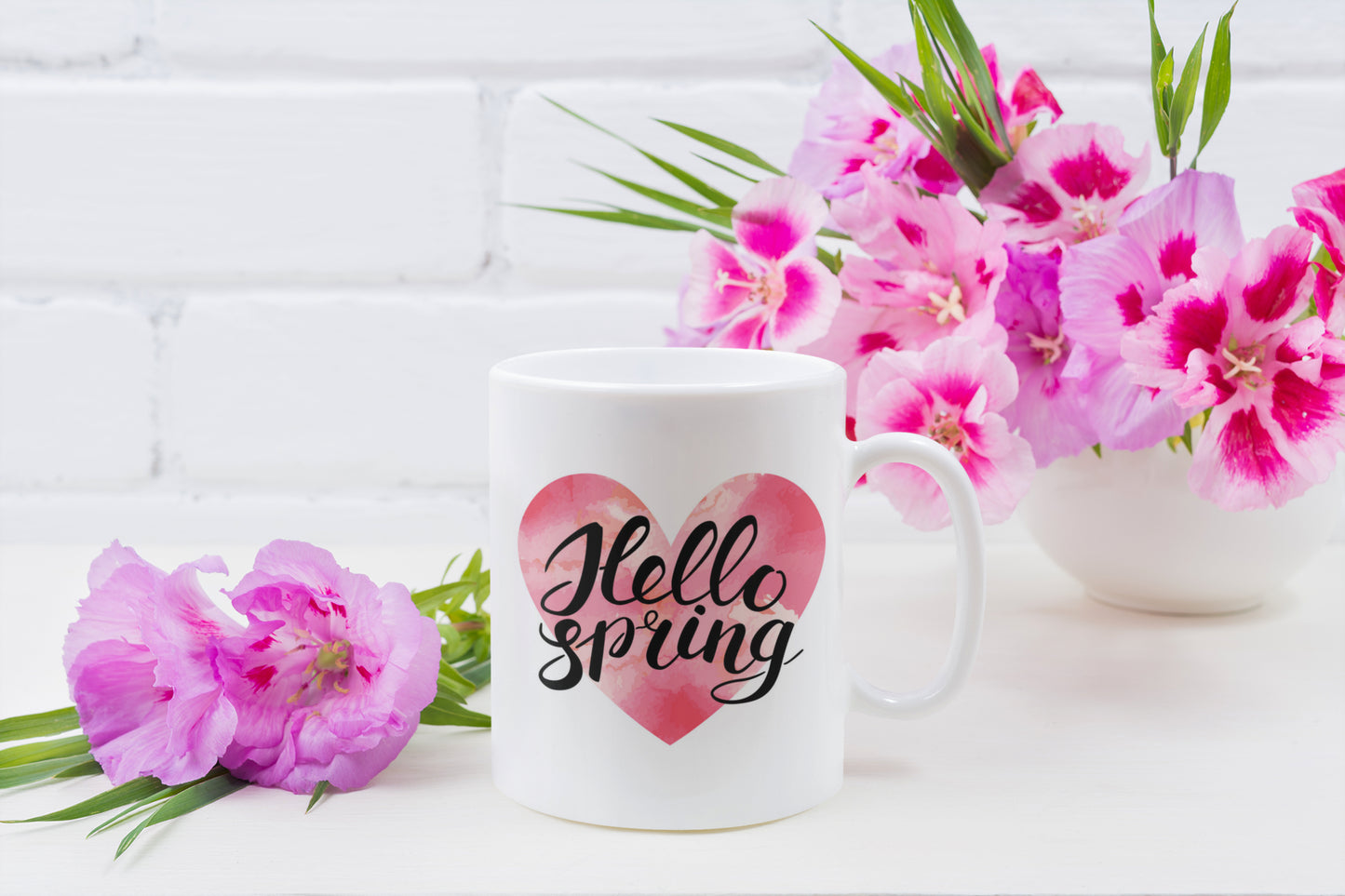 Hello Spring Heart Mug