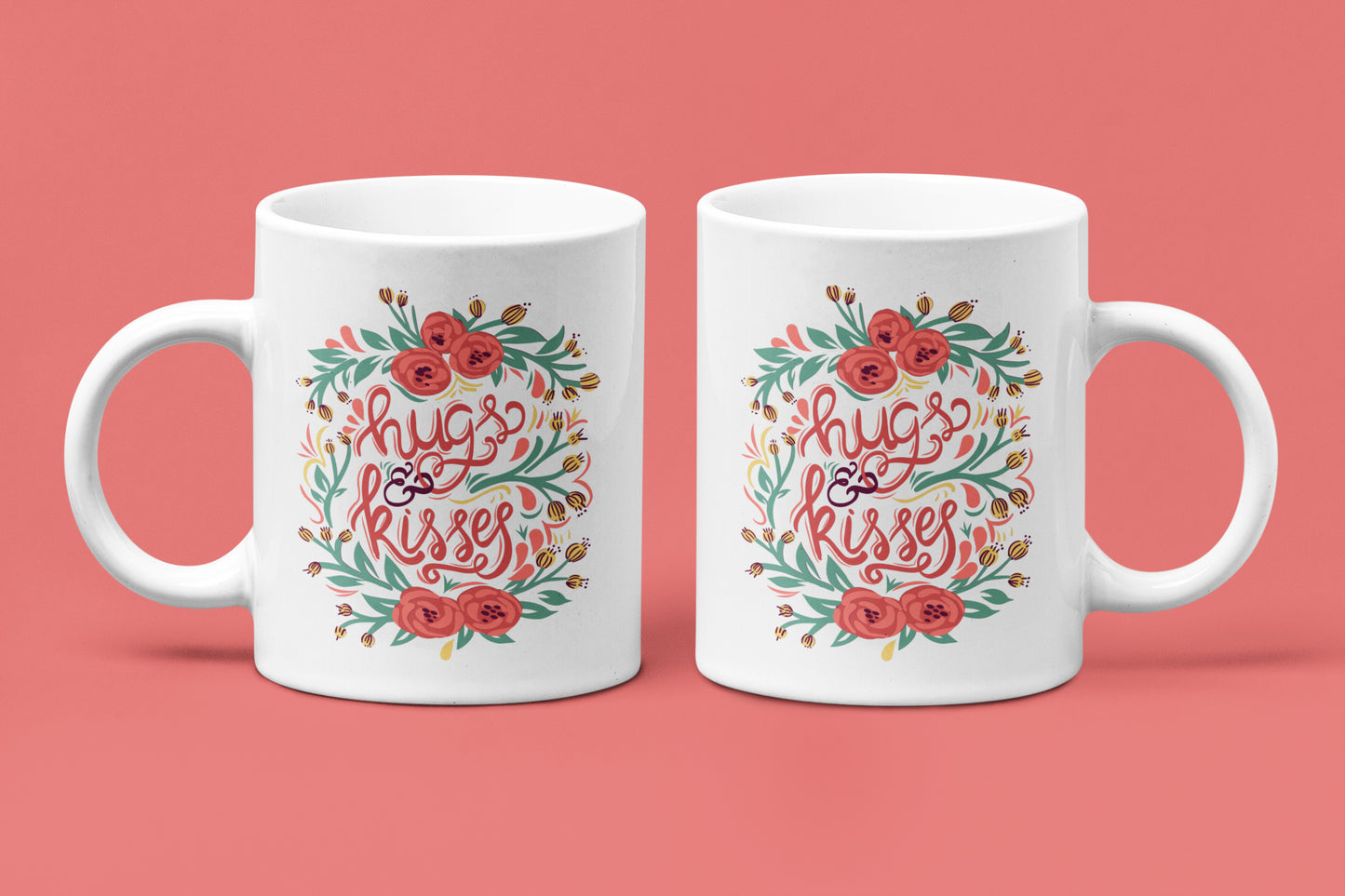 Hugs & Kisses Roses Mug