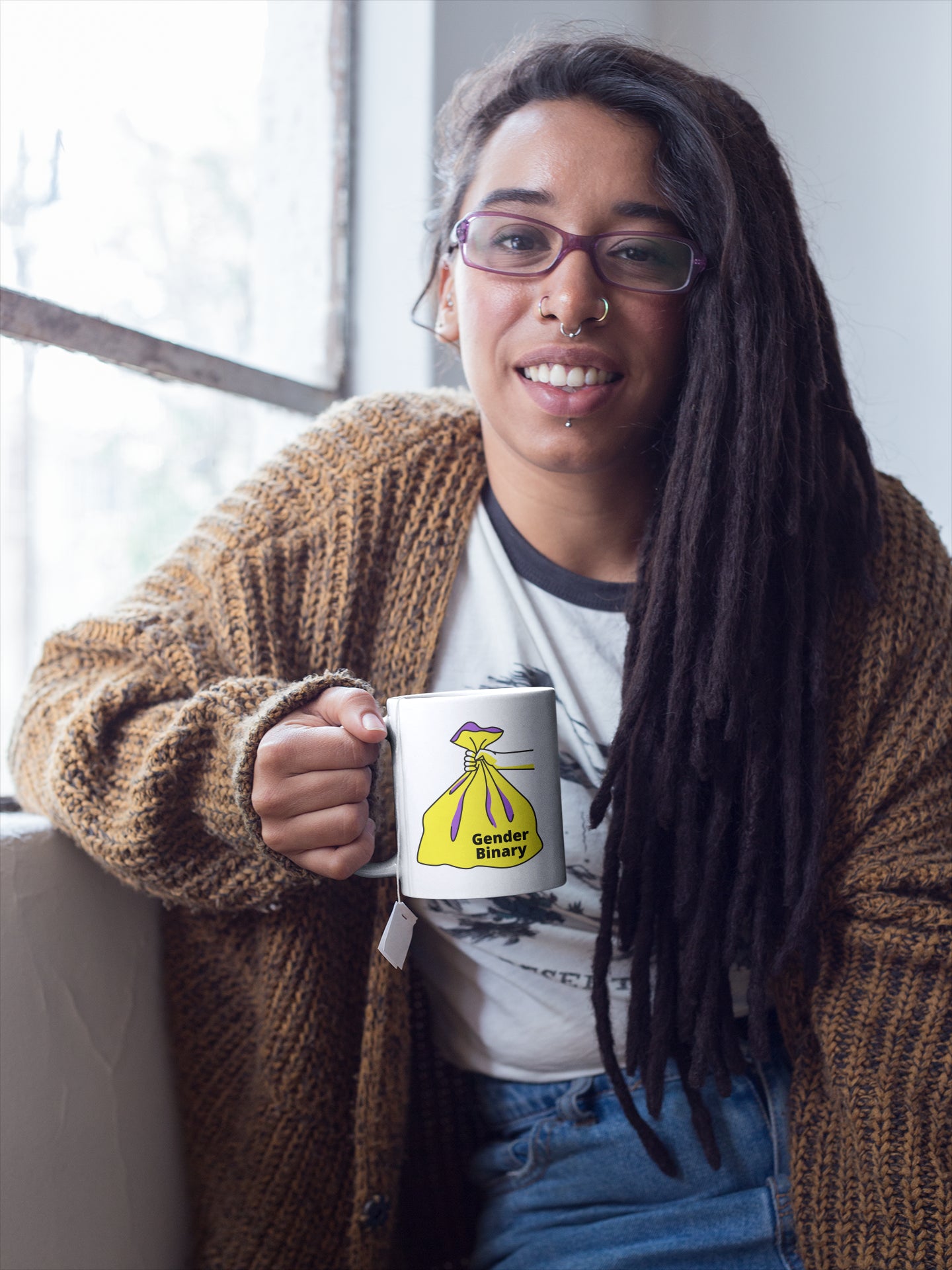 Gender Binary Trash Mug