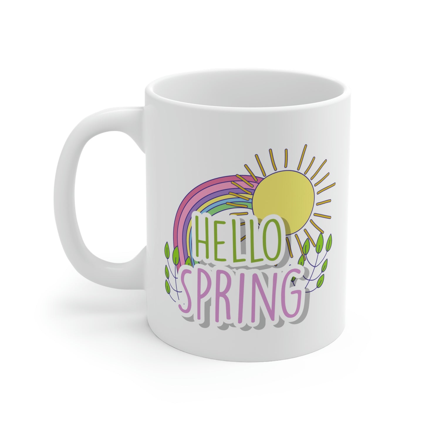 Hello Spring Rainbow Sunshine Mug