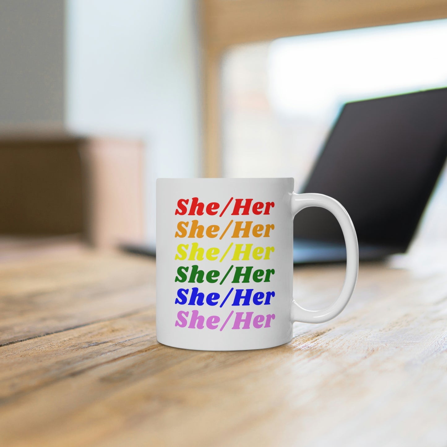 She/Her LGBTQ Pronoun Mug